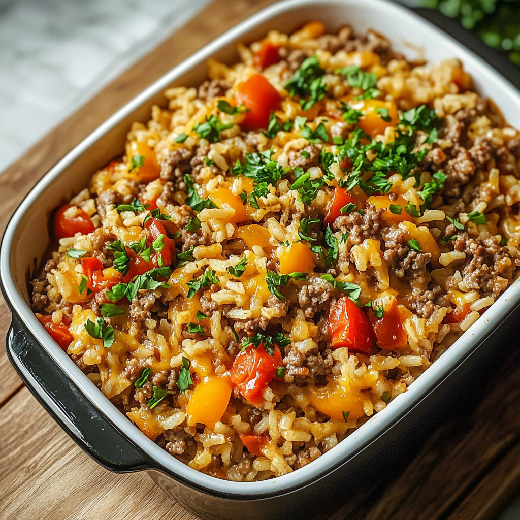Easy Hamburger Rice Casserole for a Cozy Family Dinner