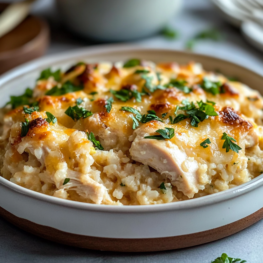 Healthy Chicken Cauliflower Rice Casserole